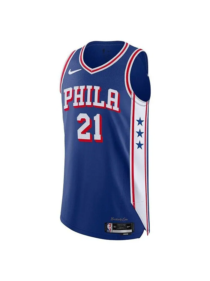 Мужская аутентичная майка Joel Embiid Royal Philadelphia 76ers — Icon Edition Nike — изображение 3 из 3, королевский