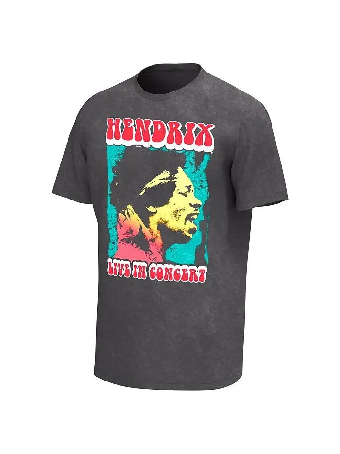 Мужская черная футболка с рисунком Jimi Hendrix Live In Concert Philcos — изображение 2 из 3, черный