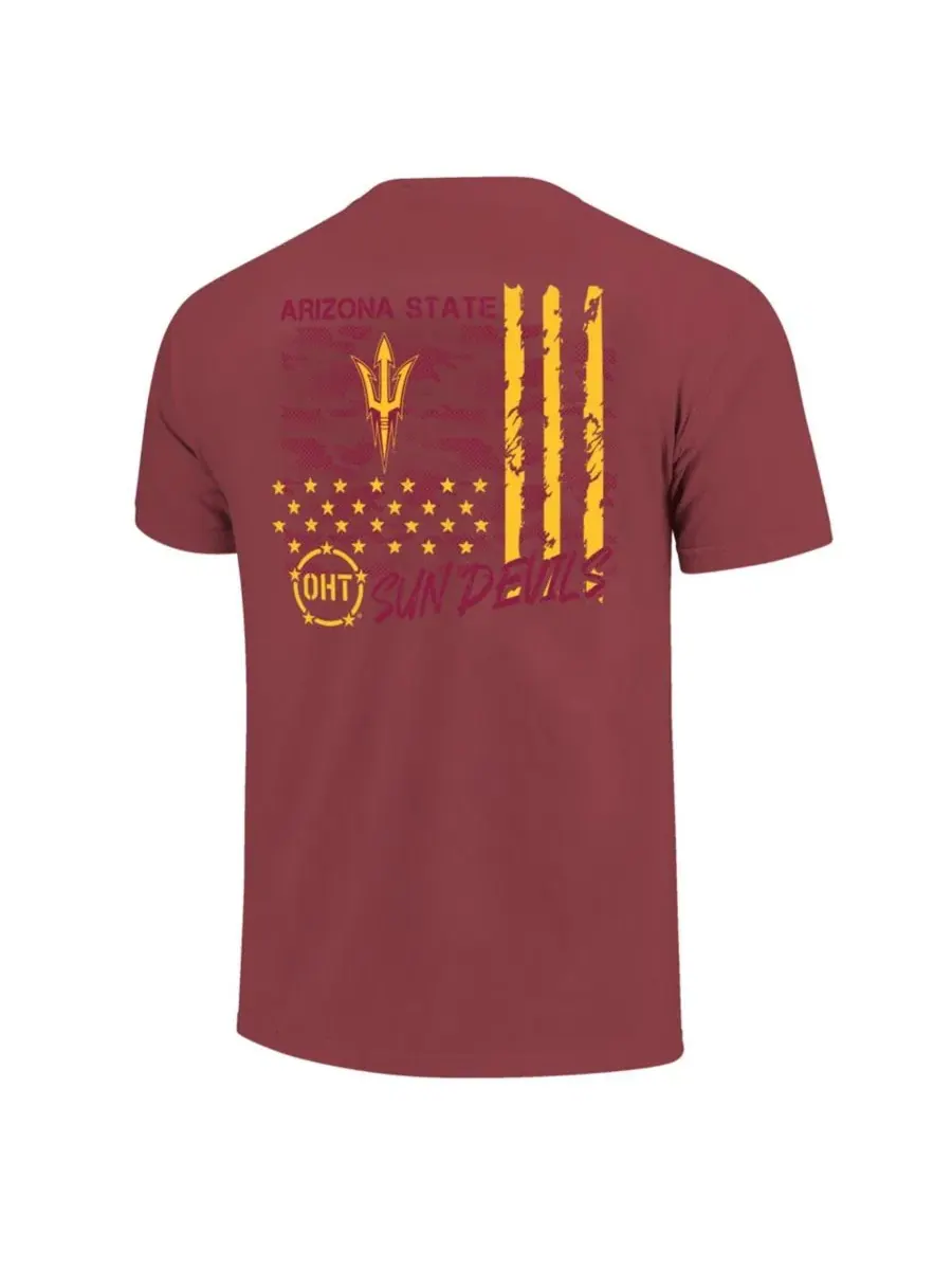 Футболка с принтом Arizona State Sun Devils Comfort Colors OHT Camo Overlay Image One — изображение 2 из 3, коричневый