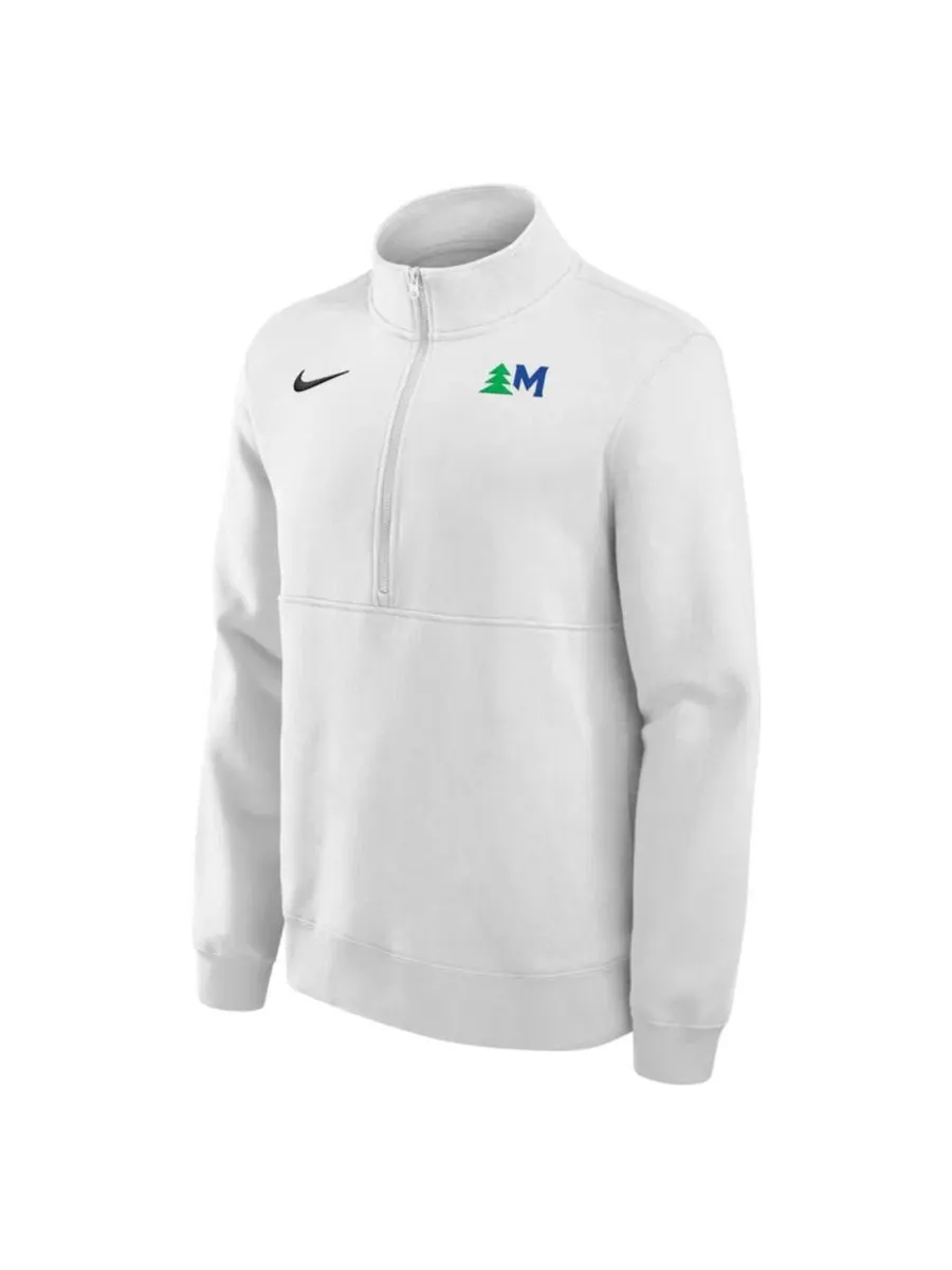 Свитшот с полузамком и вышивкой Club Fleece White Minnesota Timberwolves Nike — изображение 1 из 1, белый