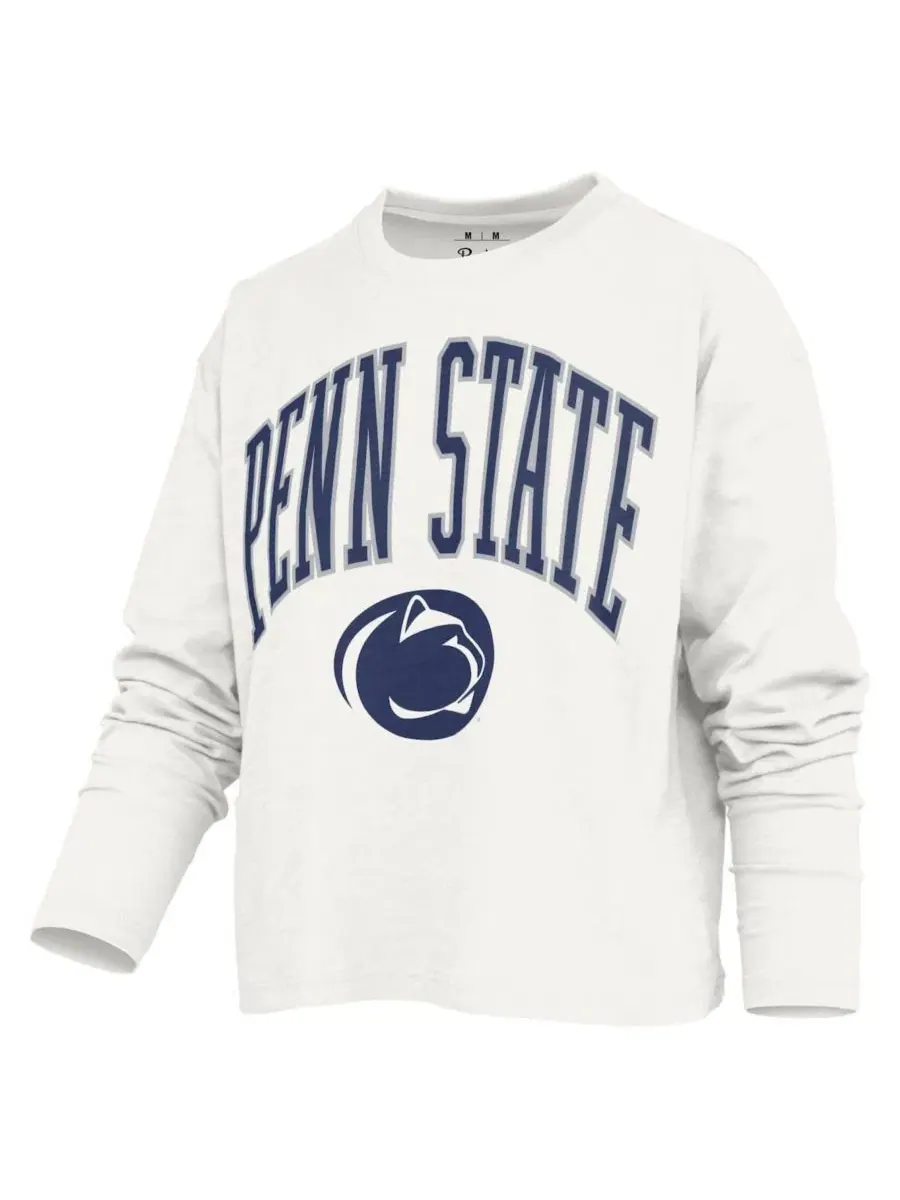 Футболка с длинным рукавом, свободного кроя, с принтом Penn State Nittany Lions Pressbox — изображение 3 из 3, белый