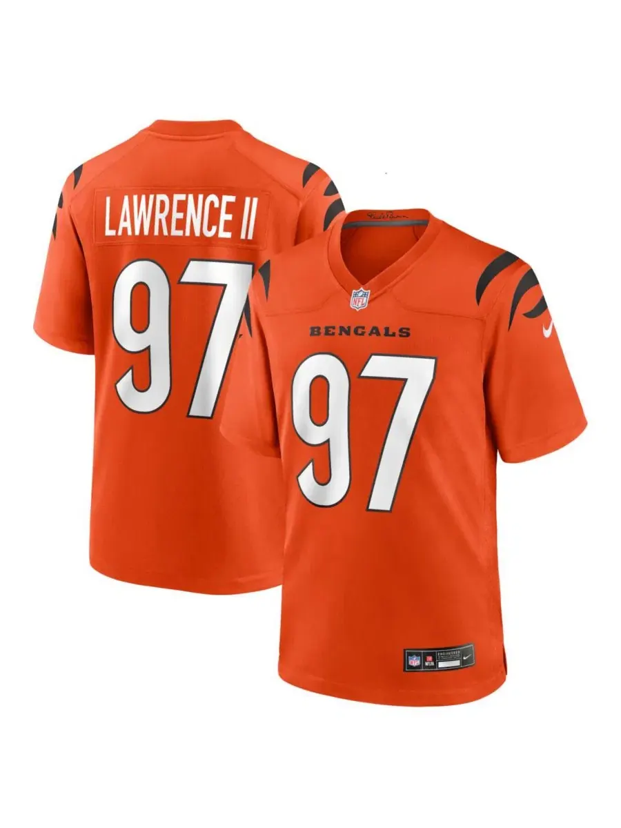 Мужская футболка Nike Dexter Lawrence II Orange Cincinnati Bengals Game Jersey — изображение 1 из 3, оранжевый