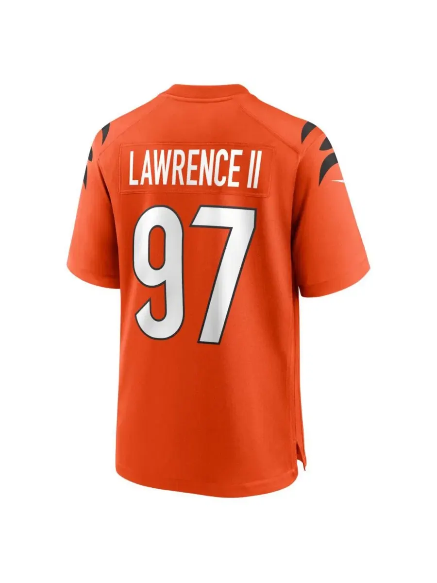 Мужская футболка Nike Dexter Lawrence II Orange Cincinnati Bengals Game Jersey — изображение 3 из 3, оранжевый