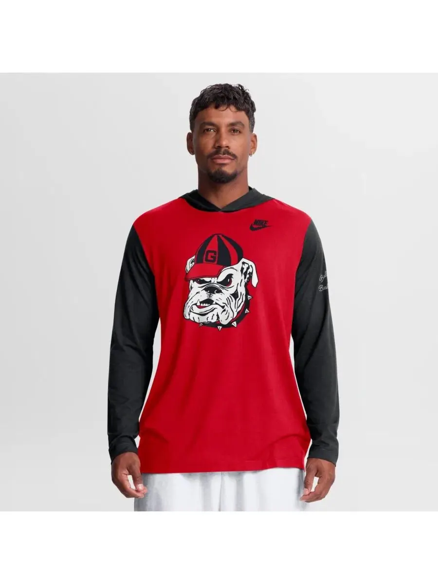 Футболка с капюшоном и длинным рукавом с принтом Georgia Bulldogs Campus Legacy Tri-Blend Nike — изображение 1 из 4