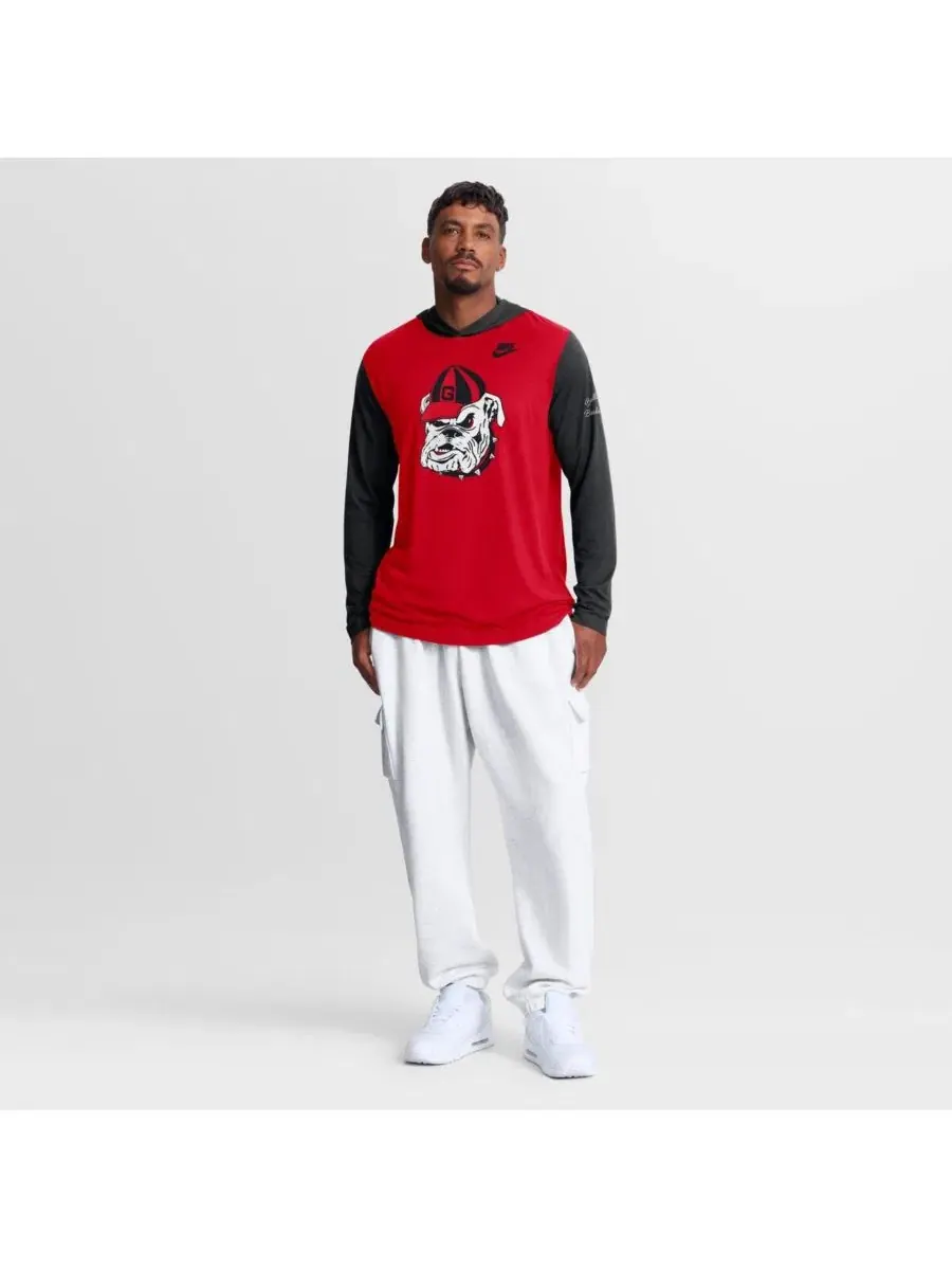 Футболка с капюшоном и длинным рукавом с принтом Georgia Bulldogs Campus Legacy Tri-Blend Nike — изображение 3 из 4