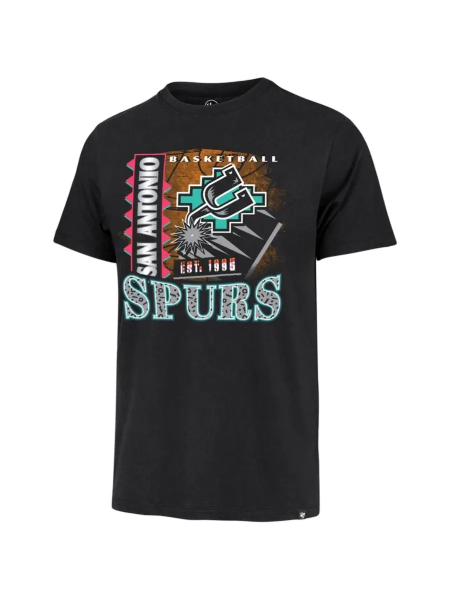 Футболка с коротким рукавом с ретро-принтом San Antonio Spurs Profile — изображение 2 из 3, черный
