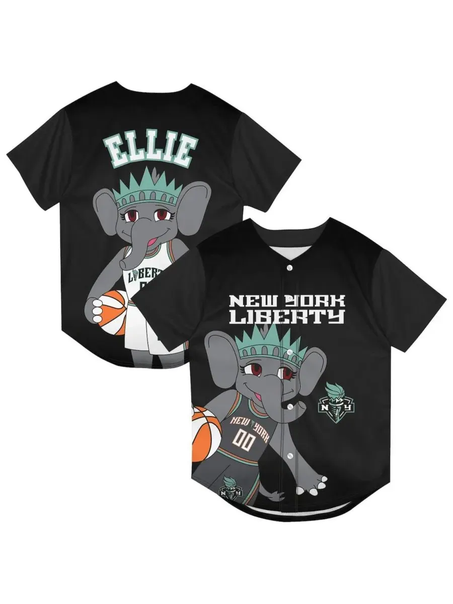 Футболка с коротким рукавом New York Liberty Mascot Friend Mesh Fashion Jersey Outerstuff — изображение 1 из 3, черный
