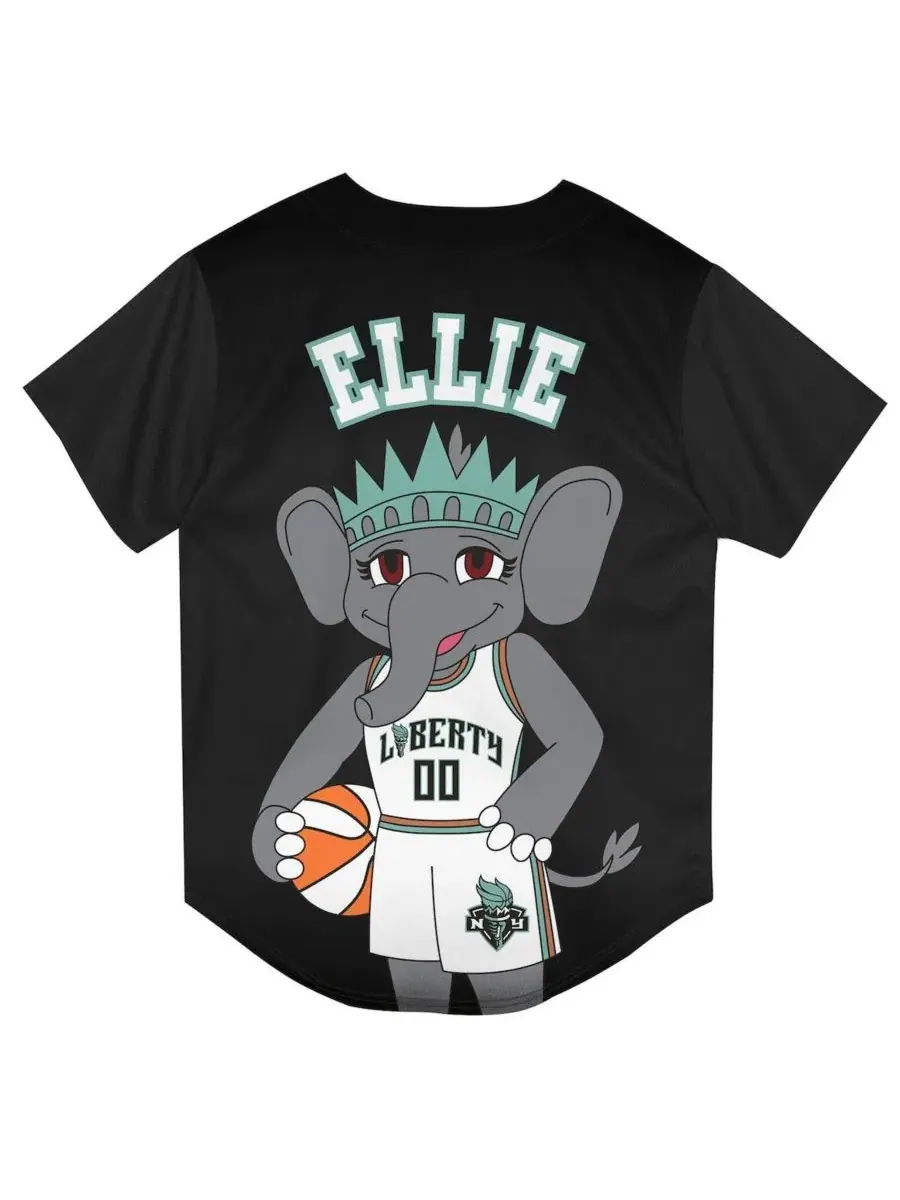 Футболка с коротким рукавом New York Liberty Mascot Friend Mesh Fashion Jersey Outerstuff — изображение 2 из 3, черный