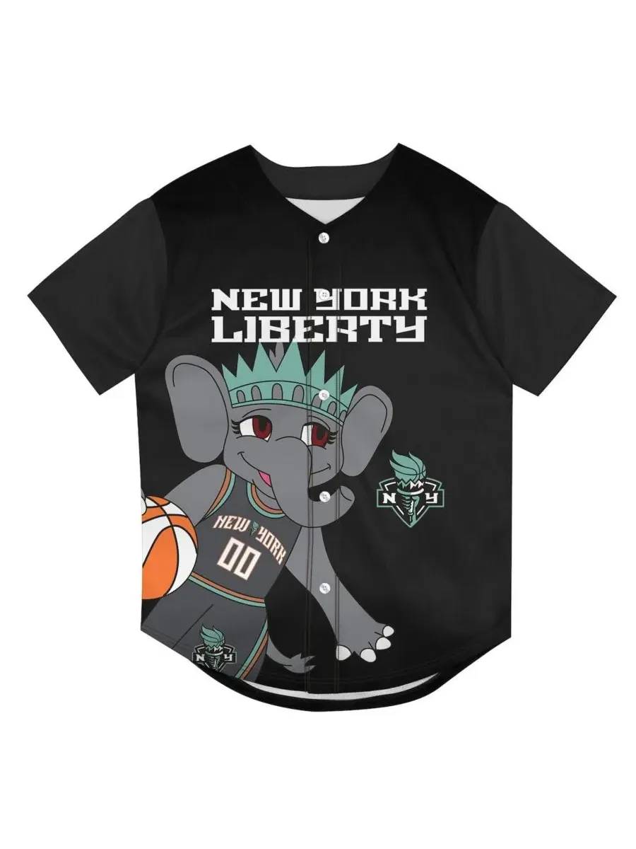 Футболка с коротким рукавом New York Liberty Mascot Friend Mesh Fashion Jersey Outerstuff — изображение 3 из 3, черный