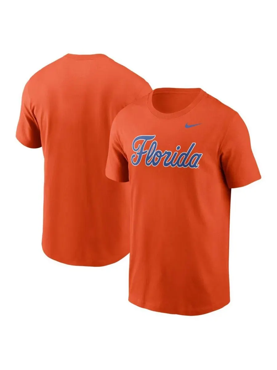 Футболка с коротким рукавом с принтом Florida Gators Baseball Wordmark Nike — изображение 1 из 3, оранжевый