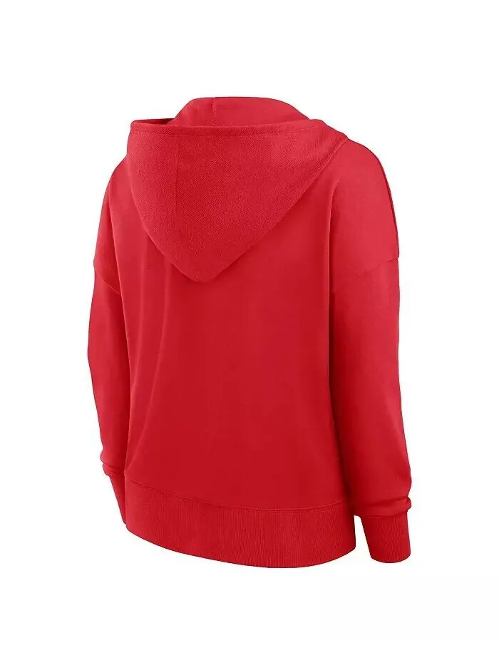 Женская толстовка с капюшоном Scarlet San Francisco 49ers Blitz Left Lace-Up Fanatics — изображение 3 из 3