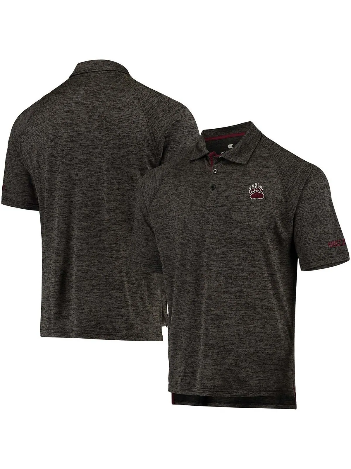 Мужская рубашка-поло heather black montana grizzlies down swing raglan Colosseum — изображение 1 из 4, черный