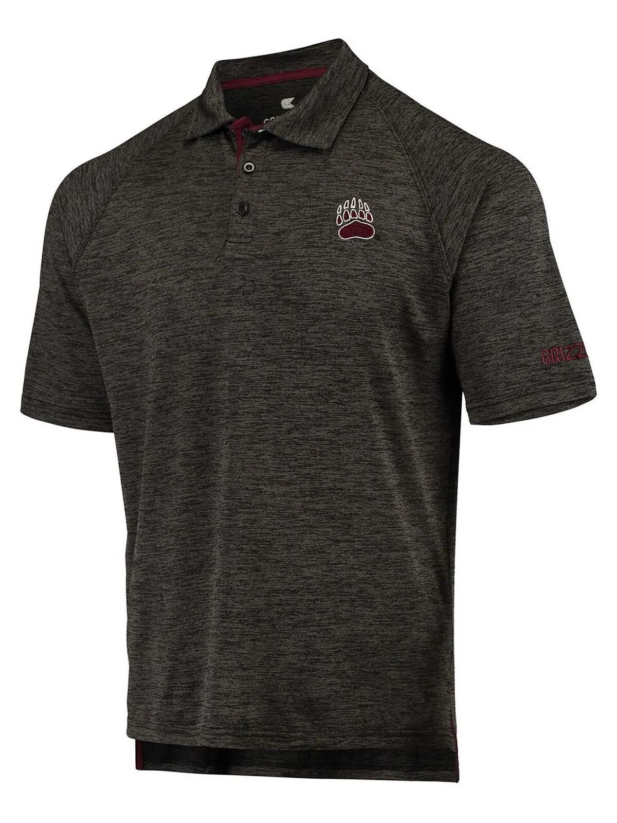 Мужская рубашка-поло heather black montana grizzlies down swing raglan Colosseum — изображение 4 из 4, черный
