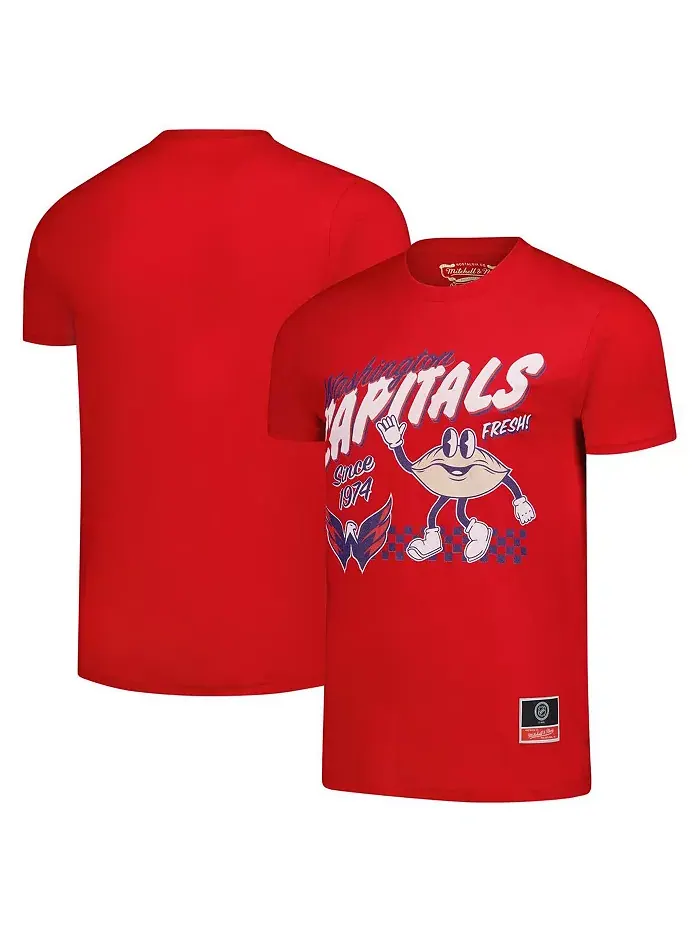 Мужская футболка Washington Capitals Local Food красного цвета Mitchell & Ness — изображение 1 из 3