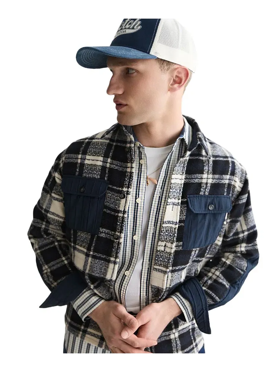 Рубашка-овершерт с пэчворком, свободного кроя, Scotch & Soda, Sky Captain Check — изображение 3 из 6
