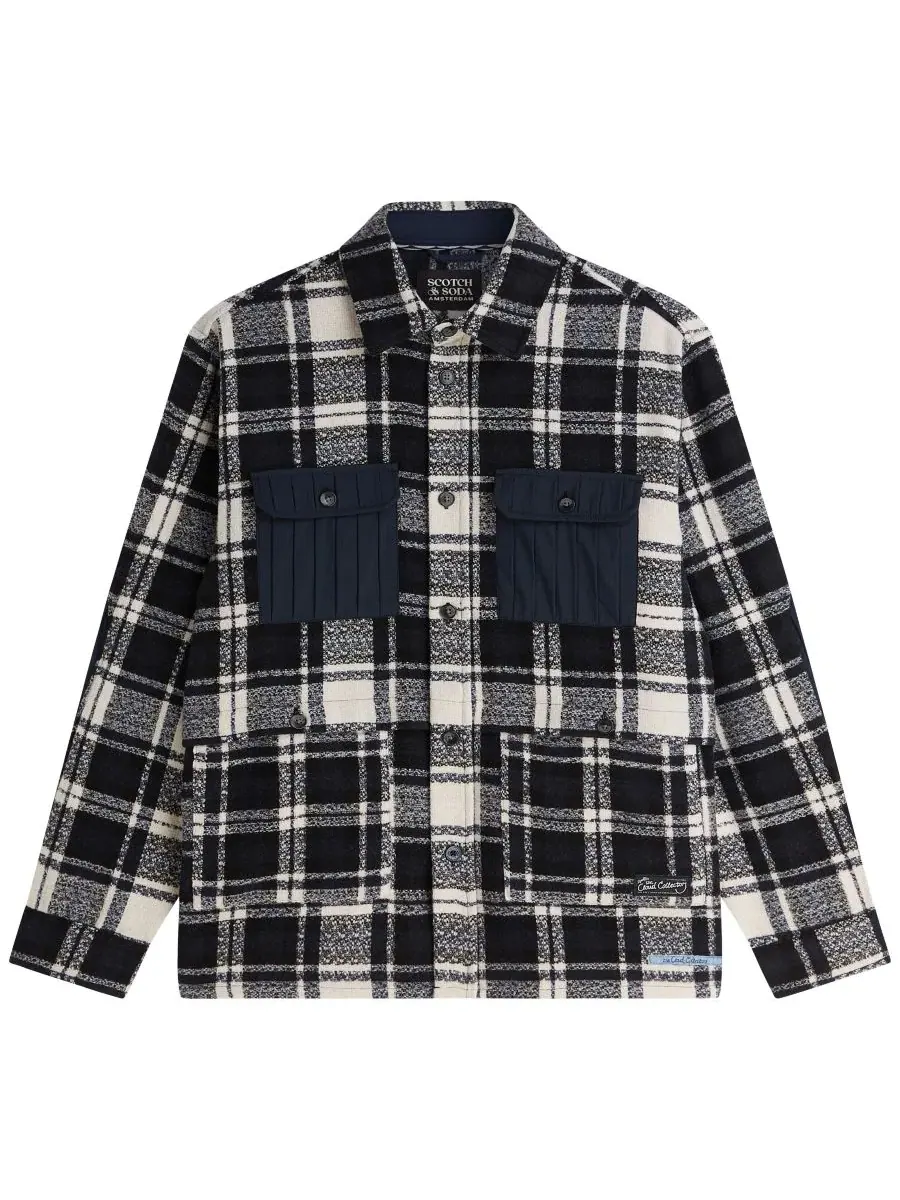 Рубашка-овершерт с пэчворком, свободного кроя, Scotch & Soda, Sky Captain Check — изображение 5 из 6
