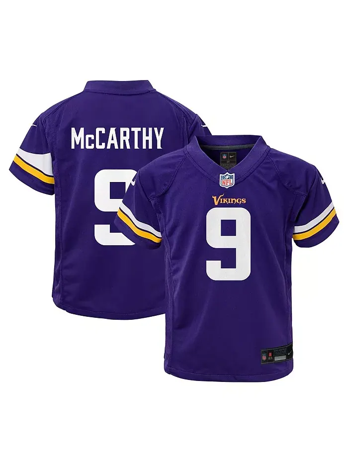 Детская футболка J.J. McCarthy Minnesota Vikings в фиолетовом цвете Nike