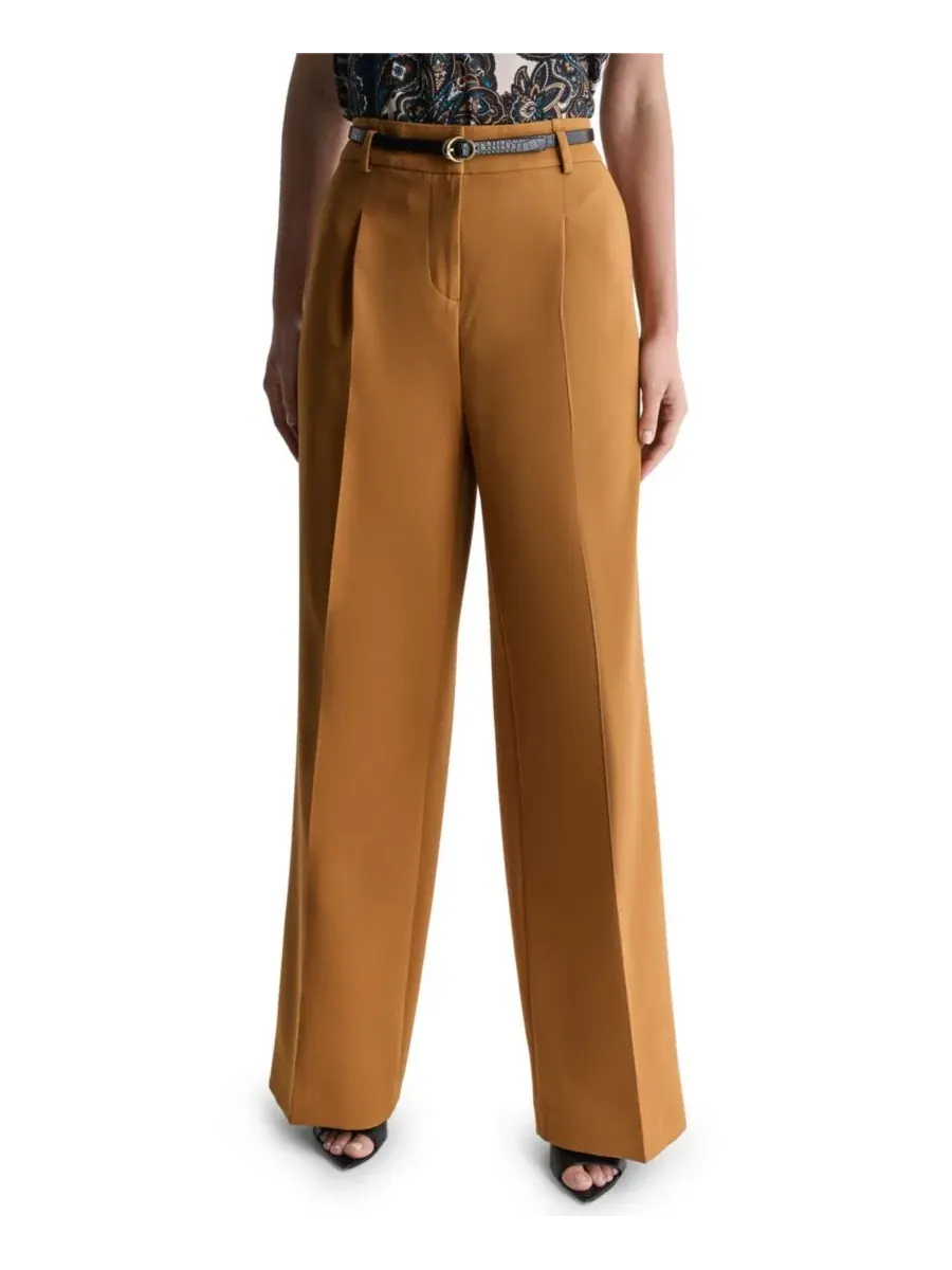 Брюки женские с защипами, широкие, с ремнем BCBG, Sienna Thread — изображение 1 из 5