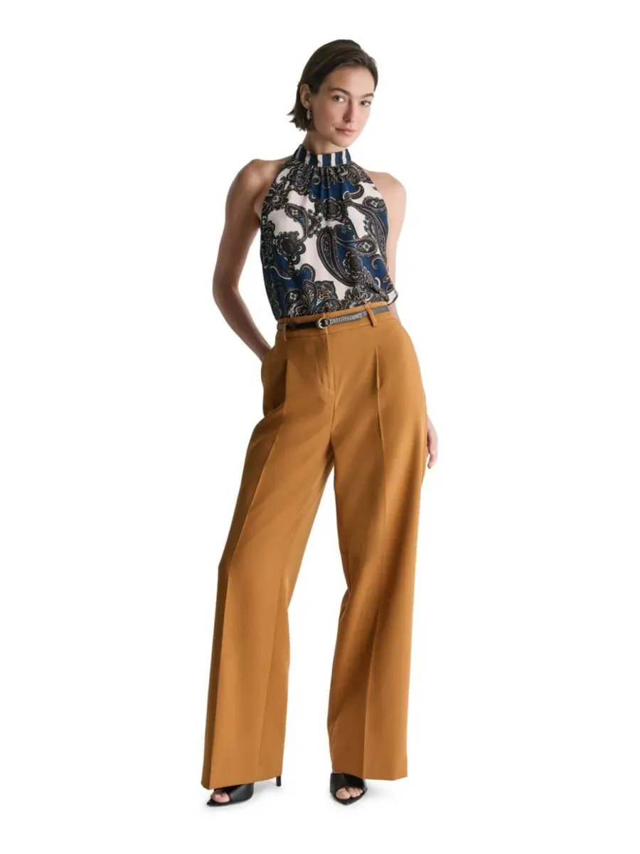 Брюки женские с защипами, широкие, с ремнем BCBG, Sienna Thread — изображение 3 из 5