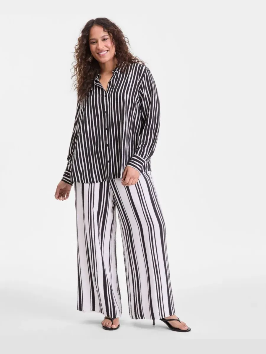 Блузка с принтом и длинным рукавом I.N.C. International Concepts, Marielle Stripe — изображение 2 из 4