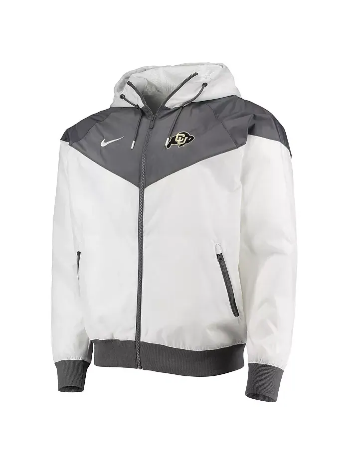 Мужская белая толстовка с капюшоном Colorado Buffaloes Windrunner Raglan на молнии Nike — изображение 2 из 4