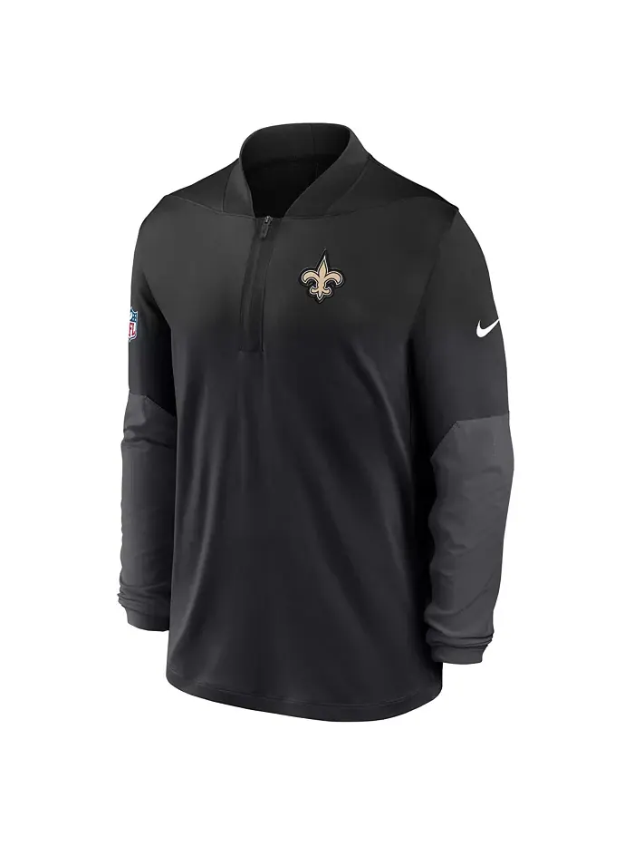 Мужская черная толстовка New Orleans Saints Sideline Feel the Pressure Performance с полумолнией — изображение 5 из 5