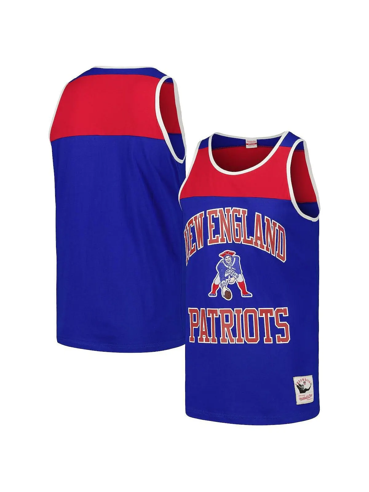 Мужская майка с цветными блоками Royal и красная New England Patriots Heritage Mitchell & Ness — изображение 1 из 2, красный