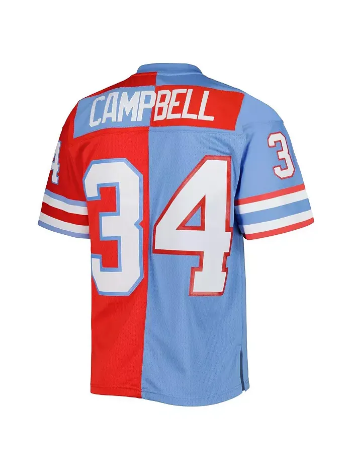 Мужская реплика джерси Earl Campbell Houston Oilers Gridiron Classics 1980 Split Legacy в цветах — изображение 3 из 4