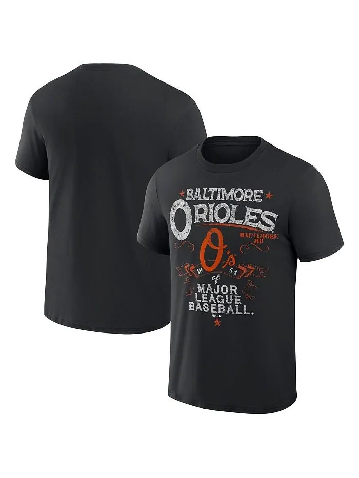 Мужская футболка Darius Rucker Collection by Black Baltimore Orioles Beach Splatter Fanatics — изображение 1 из 3, черный
