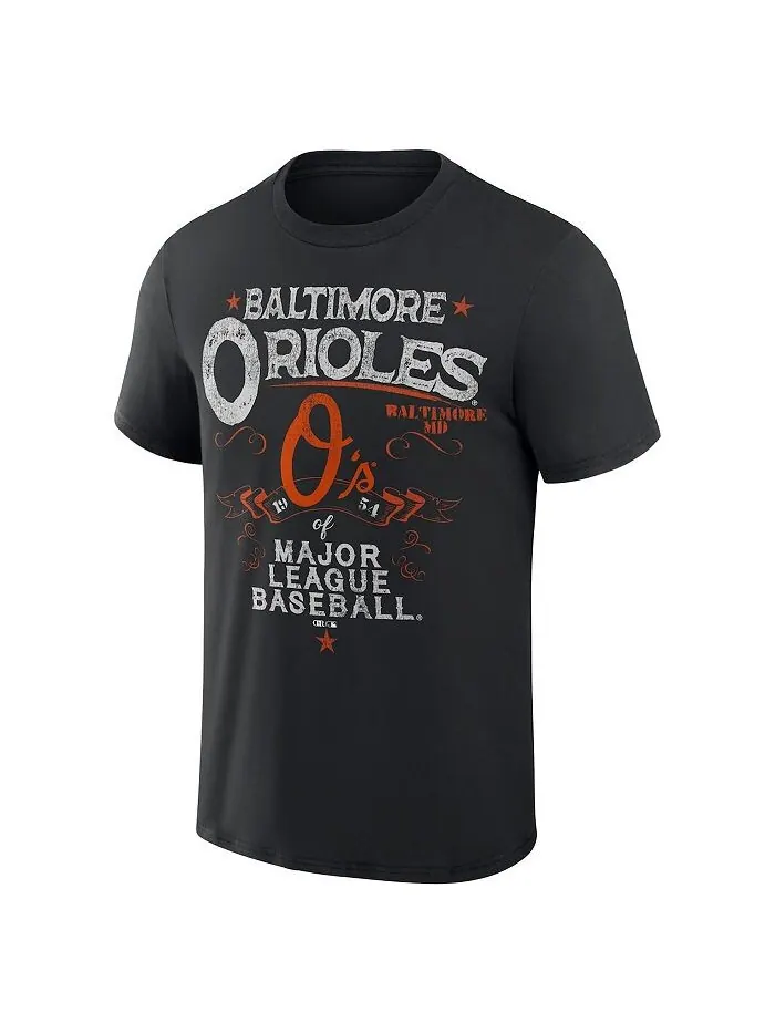Мужская футболка Darius Rucker Collection by Black Baltimore Orioles Beach Splatter Fanatics — изображение 2 из 3, черный