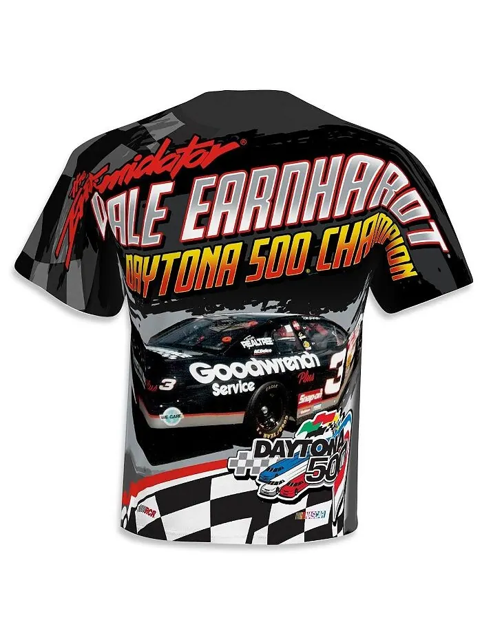 Мужская черная футболка Dale Earnhardt Daytona 500 Champion Legends Checkered Flag Sports — изображение 3 из 3, черный
