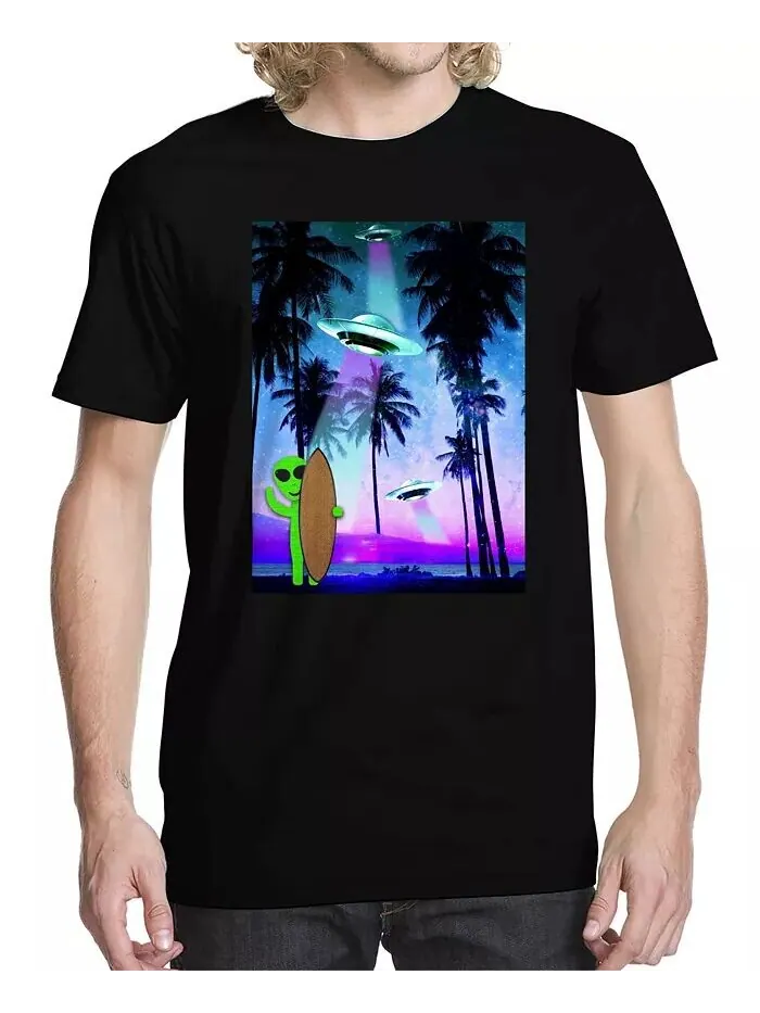 Мужская футболка с рисунком тропического космоса Buzz Shirts