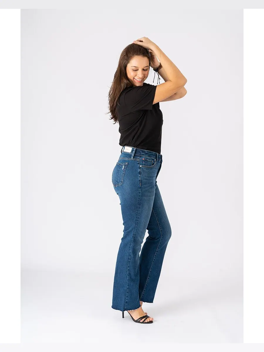 Женские джинсы с высокой посадкой и расклешенными штанинами SLINK Jeans, Aubree