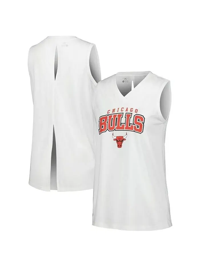 Женская белая майка Chicago Bulls с узором Пейсли Пикабу Levelwear — изображение 1 из 3