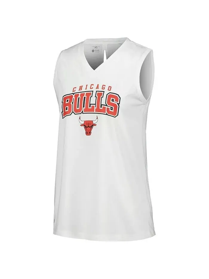 Женская белая майка Chicago Bulls с узором Пейсли Пикабу Levelwear — изображение 2 из 3