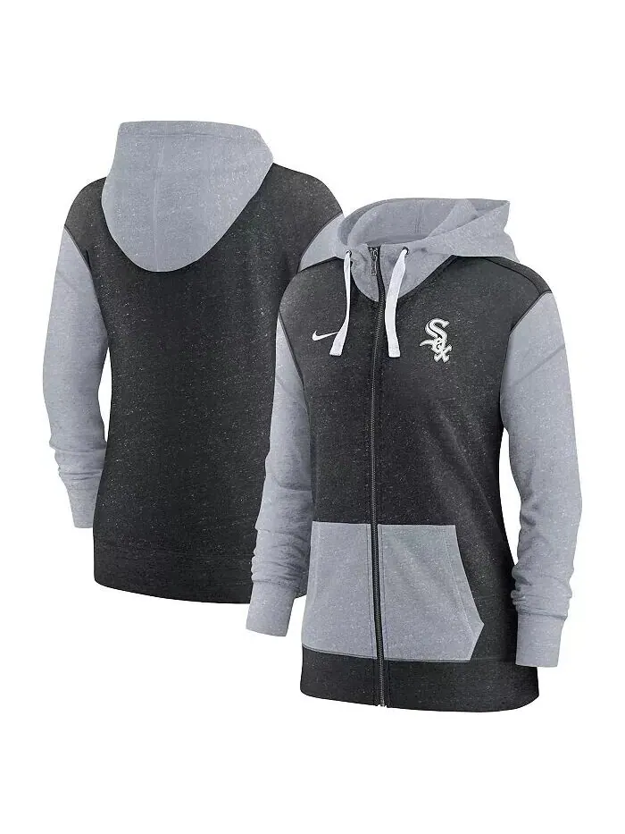 Женская черная толстовка с молнией во всю длину Chicago White Sox Nike — изображение 1 из 3