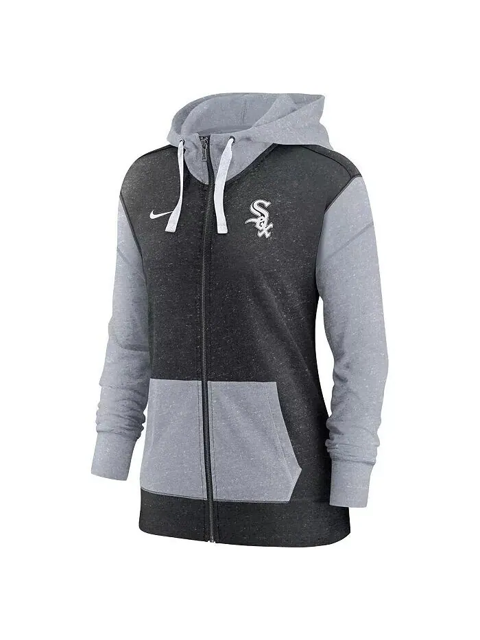 Женская черная толстовка с молнией во всю длину Chicago White Sox Nike — изображение 2 из 3