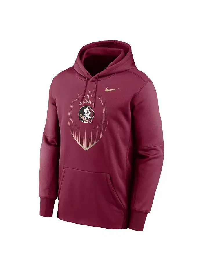 Мужская флисовая толстовка с капюшоном Garnet Florida State Seminoles Football Icon Performance Nike — изображение 2 из 3