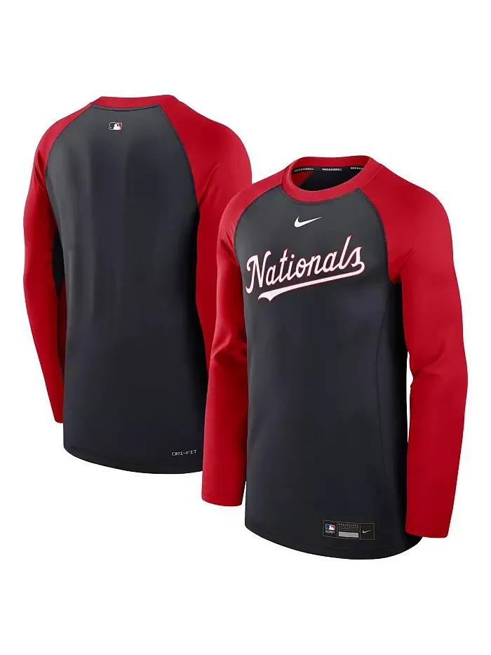 Мужская футболка с длинным рукавом Washington Nationals Authentic Collection Game Time реглан — изображение 1 из 3