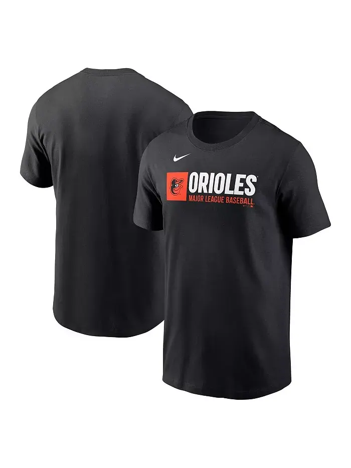 Мужская черная футболка Baltimore Orioles с командным логотипом Nike — изображение 1 из 3
