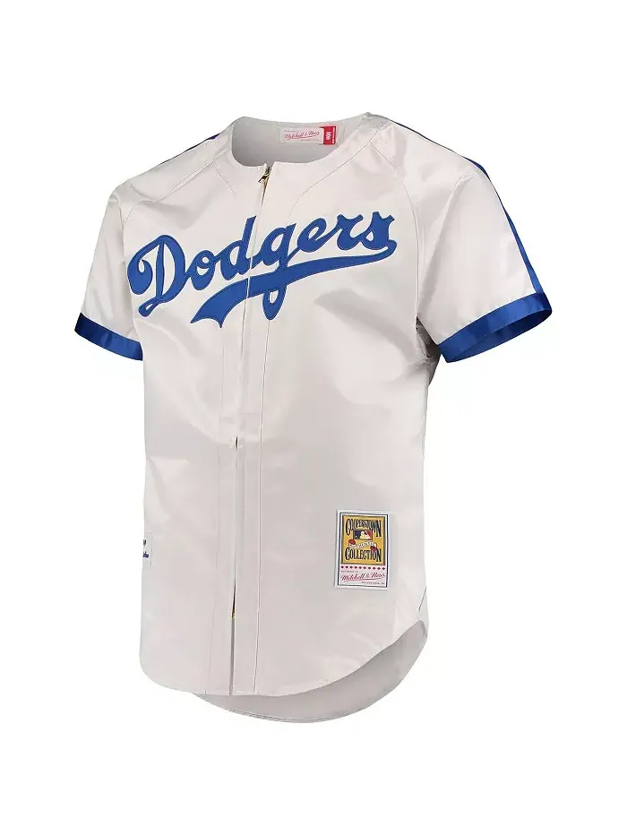 Мужская аутентичная футболка Jackie Robinson серого цвета из коллекции Cooperstown Brooklyn Dodgers — изображение 3 из 3