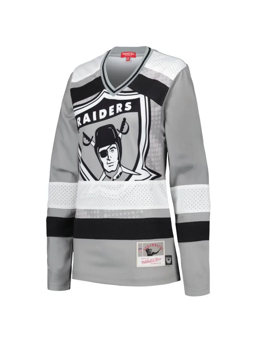 Mitchell & Ness Женская серебристая футболка с длинными рукавами и принтом "Las Vegas Raiders Big — изображение 3 из 3
