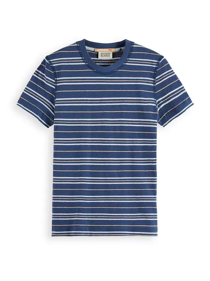 Футболка полоскатая из льняной смеси для мальчиков Little and Big Boys SCOTCH & SODA — изображение 1 из 3