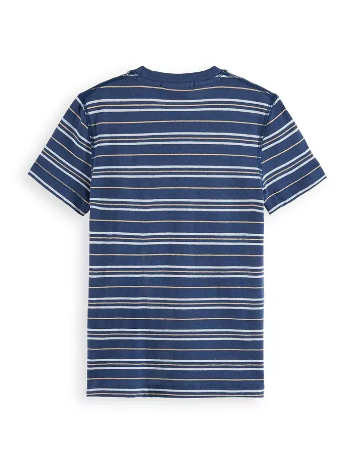 Футболка полоскатая из льняной смеси для мальчиков Little and Big Boys SCOTCH & SODA — изображение 2 из 3