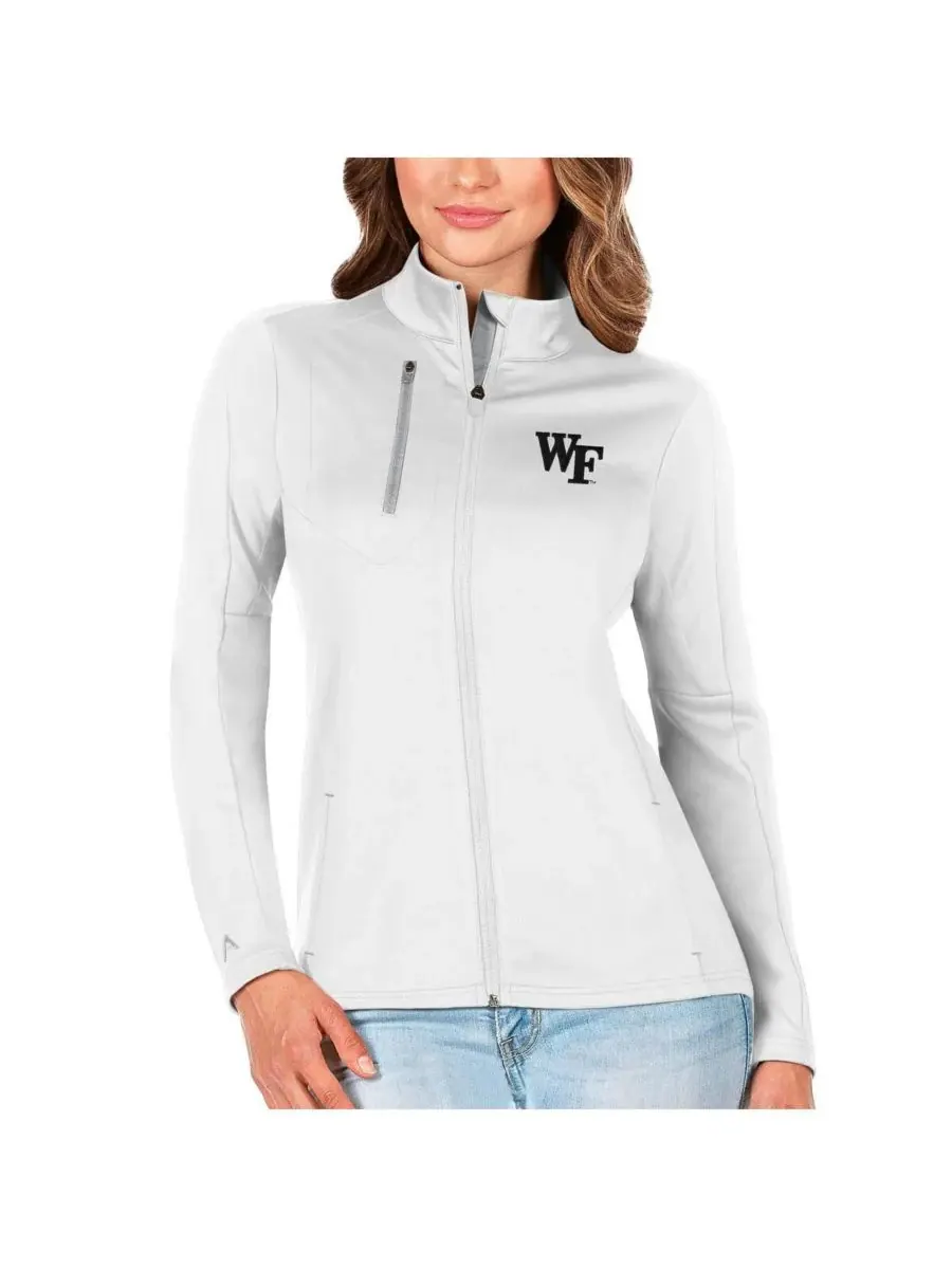 Antigua Женская куртка на молнии Wake Forest Demon Deacons Generation — изображение 1 из 1, белый серебристый