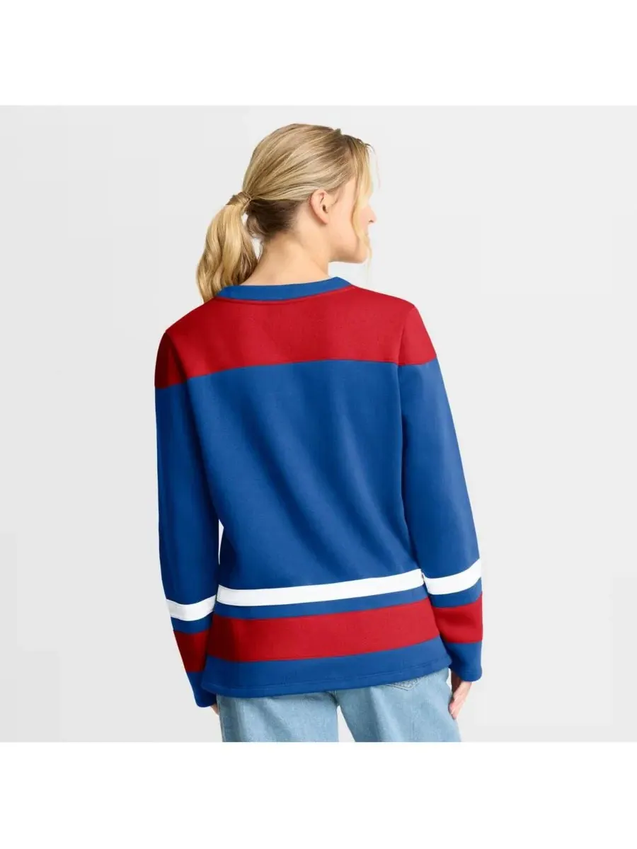 Fanatics Женская синяя толстовка с длинными рукавами и шнуровкой New York Rangers Icing — изображение 2 из 5, синий
