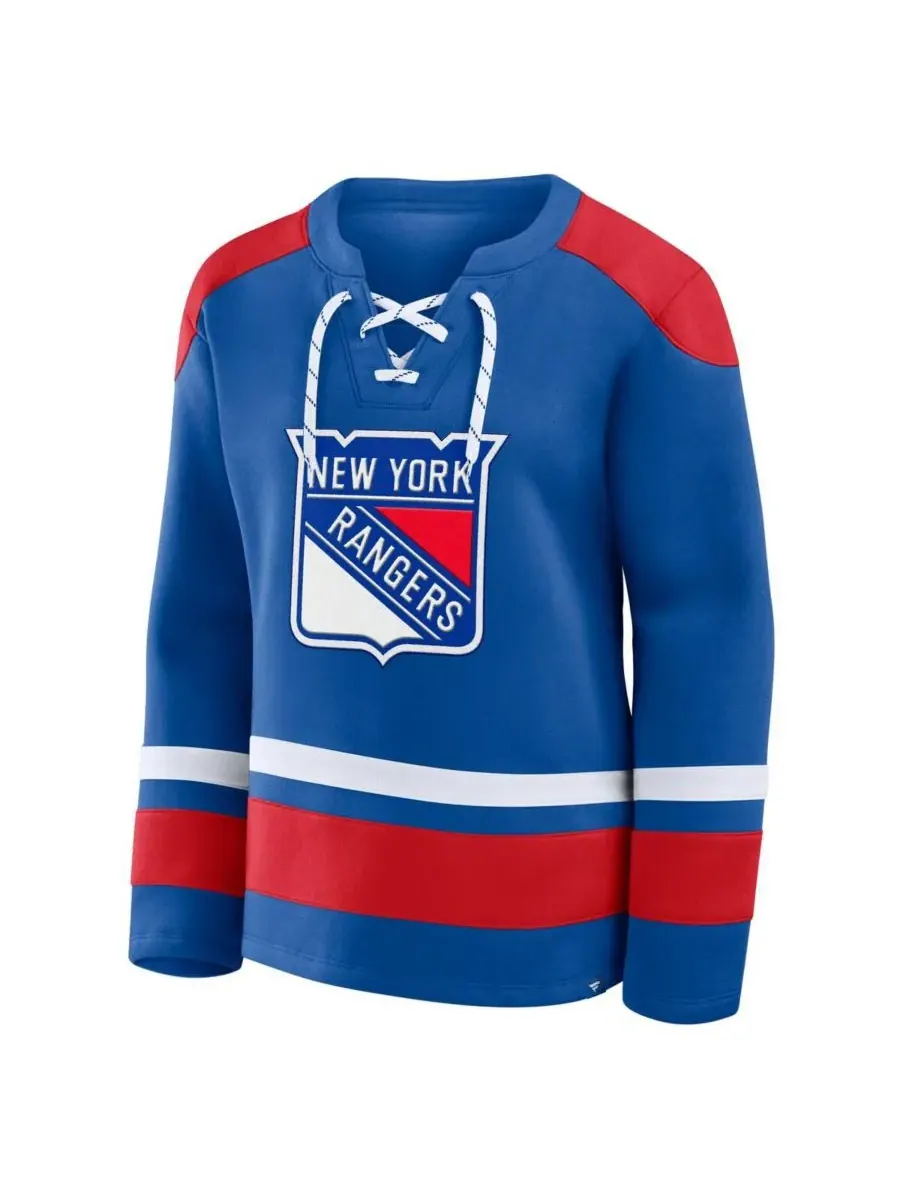 Fanatics Женская синяя толстовка с длинными рукавами и шнуровкой New York Rangers Icing — изображение 4 из 5, синий