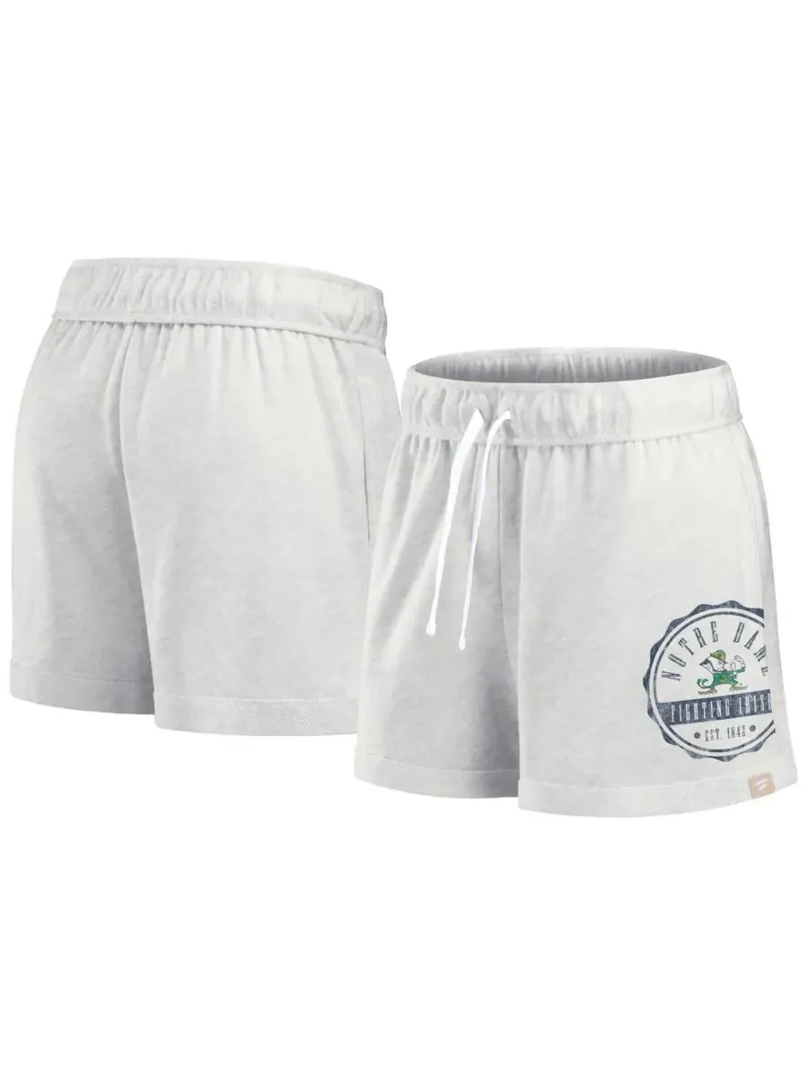 Fanatics Женские шорты цвета овсянки с эмблемой команды Notre Dame Fighting Irish — изображение 1 из 3, овсяный