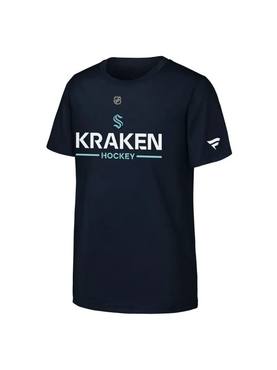 Fanatics Футболка Big Boys and Girls Navy Seattle Kraken Authentic Pro Wordmark — изображение 1 из 1, темно-синий