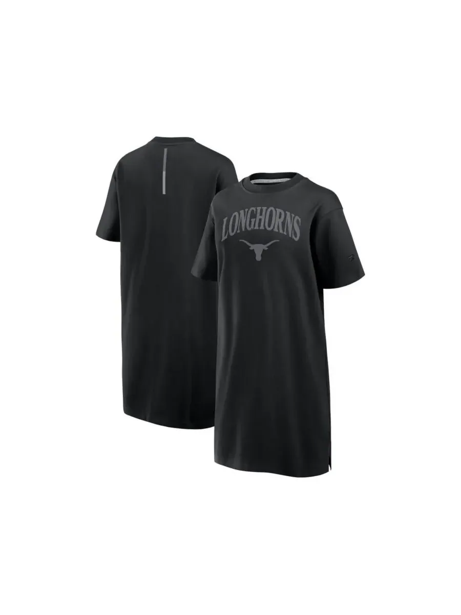Fanatics Женское черное платье-футболка из смесовой ткани с символикой команды Texas Longhorns — изображение 1 из 3, черный